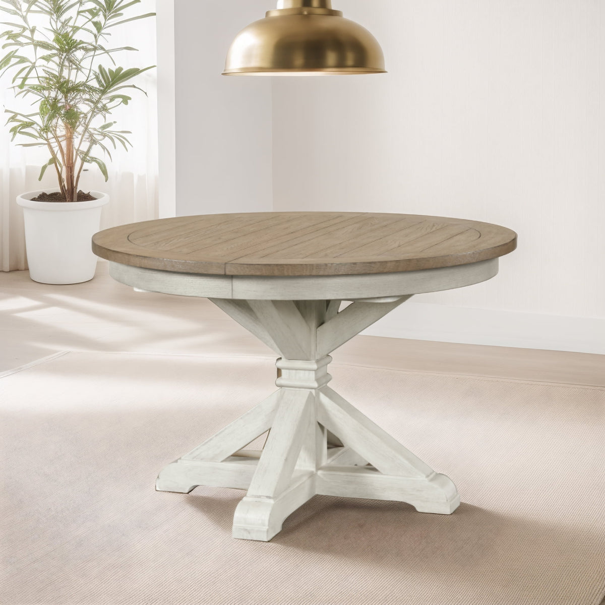 5-Piece Round Pedestal Dining Set with 4 Side Chairs M703
