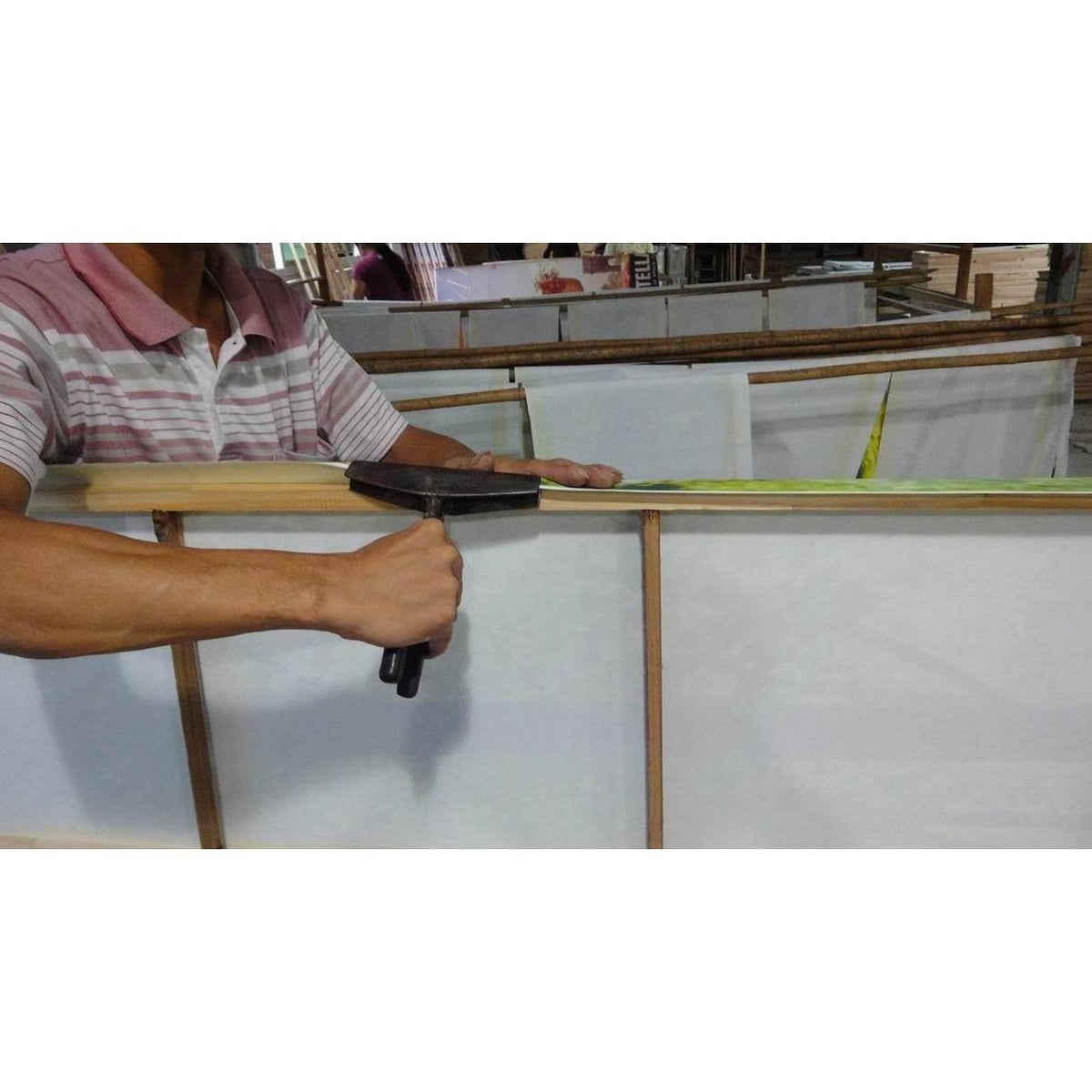 6 ft Tall Double Sided Canvas Room Divider O999922