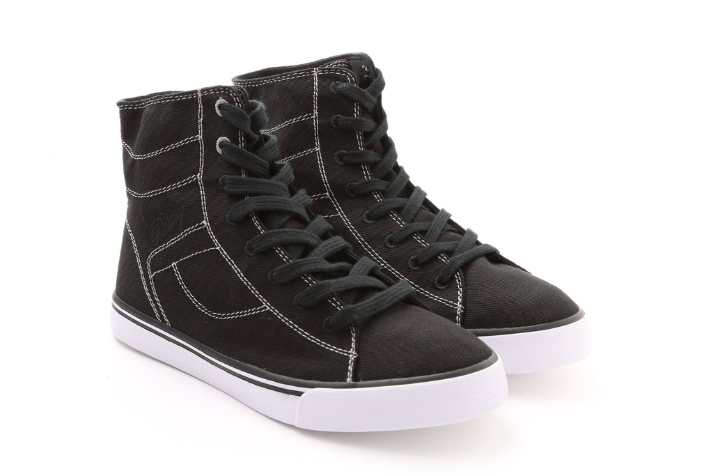 Black Red Canvas High Tops U875