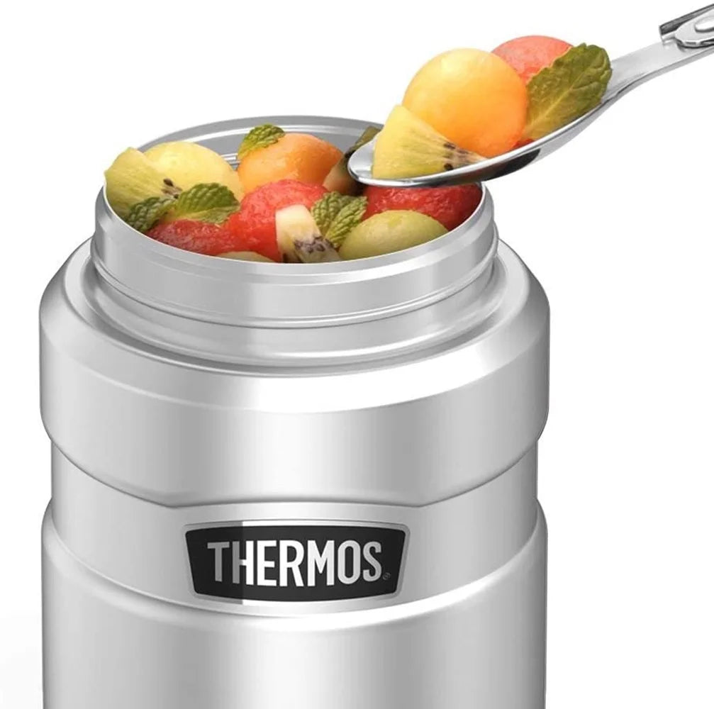 Stainless Steel Food Jar with Folding Spoon, 16oz G893