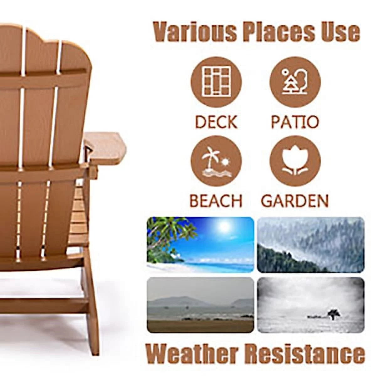 Brown Adirondack Chair with Cup Holder R13411