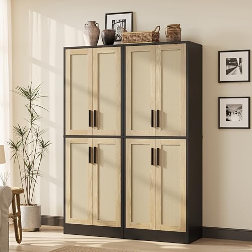 Tall Storage Cabinet with 4 Doors and Adjustable Shelves O455312