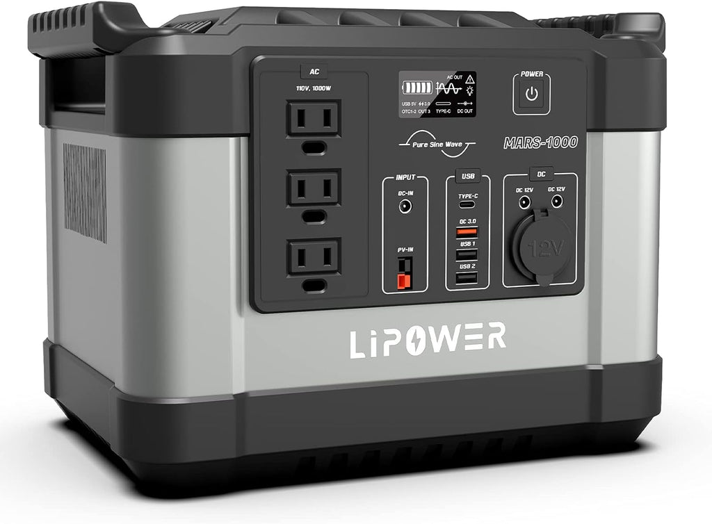 Portable Power Station 1000W 1100Wh Solar Generator with 3 AC Outlet M71583