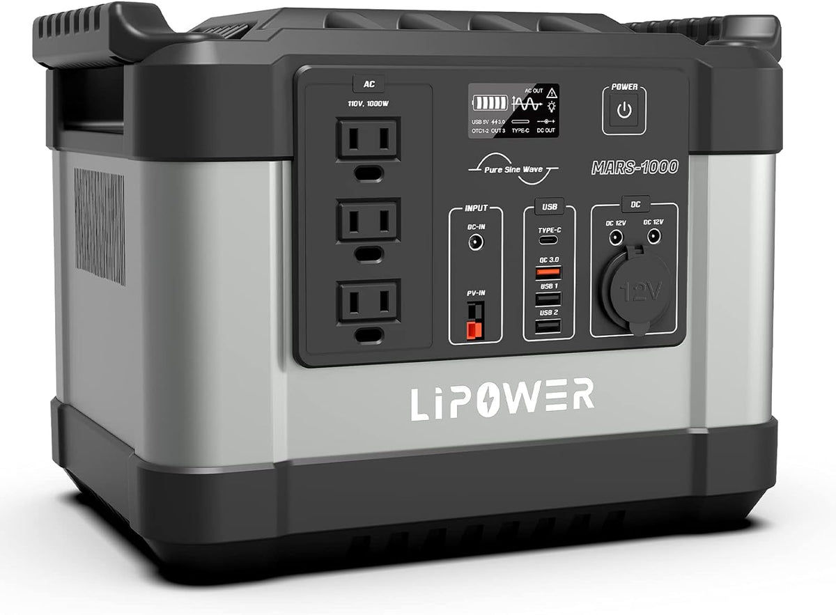 Portable Power Station 1000W 1100Wh Solar Generator with 3 AC Outlet M71583