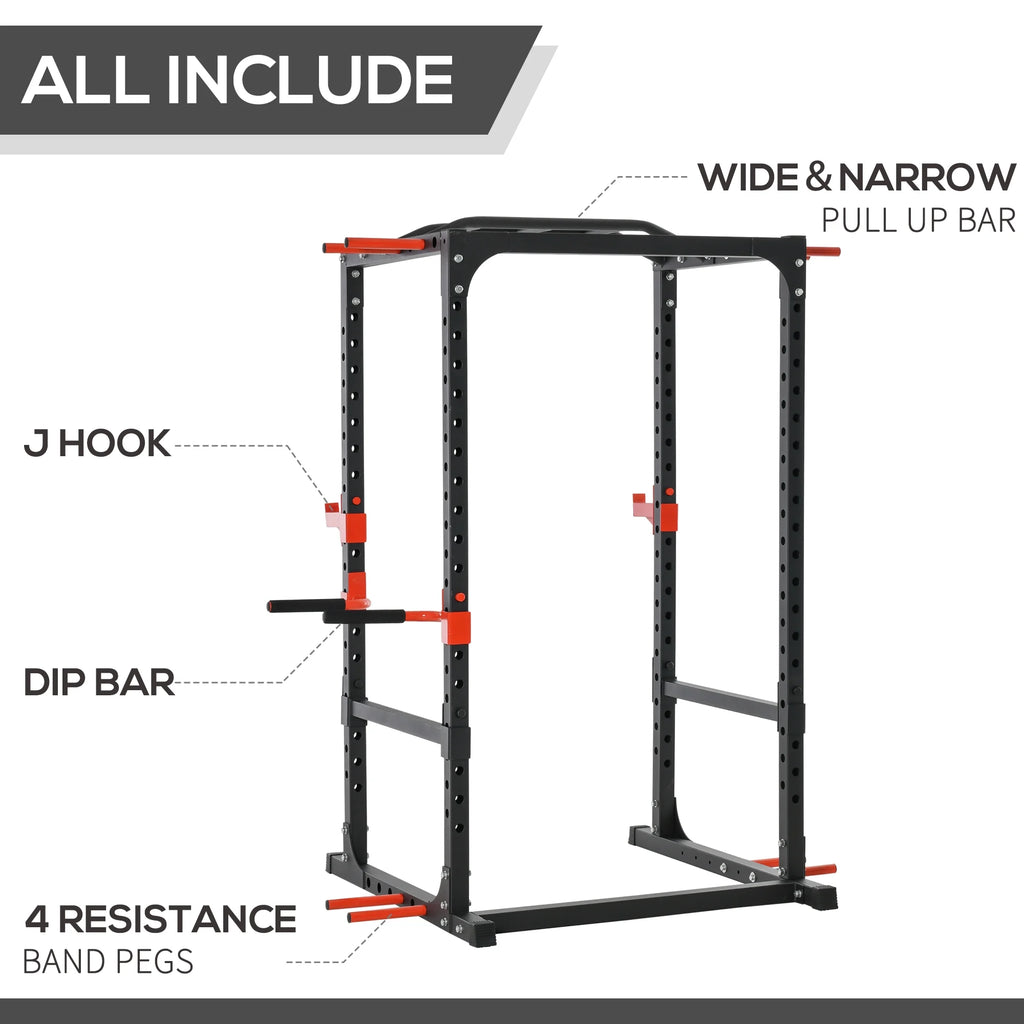 Adjustable Power Tower Dip Station Pull Up Bar Squat Rack Power Cage V82598