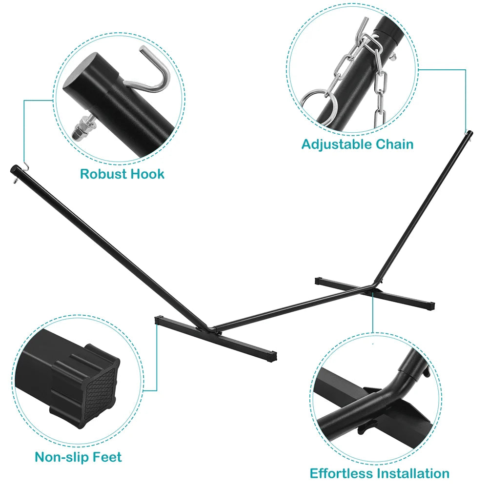 Padded Hammock with Steel Stand J8590