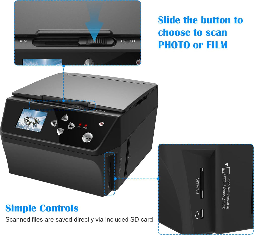 22MP Film & Slide Scanner with 8GB Memory Card F3628