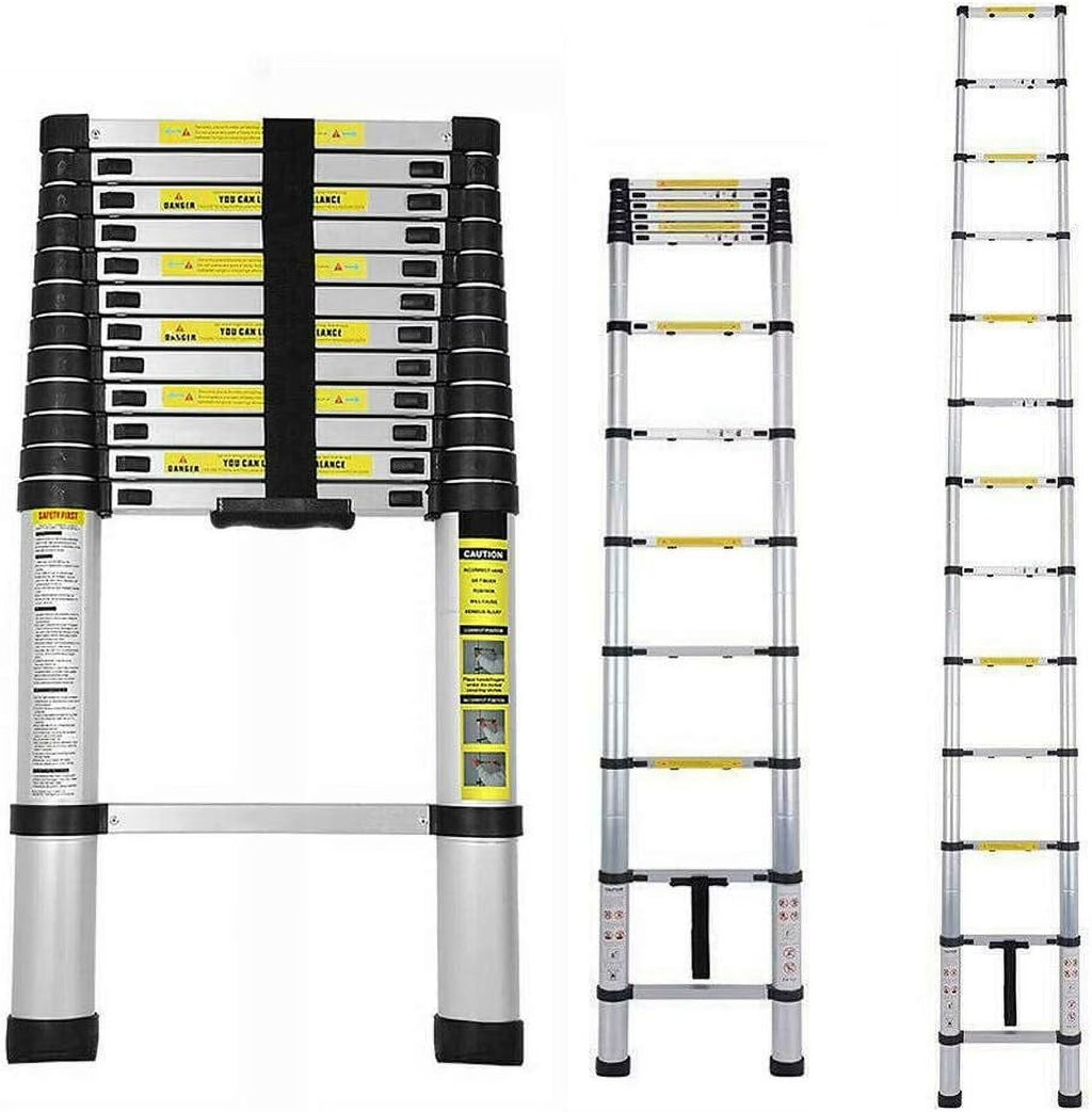 12FT Aluminum Telescoping Folding Ladder, 330lbs Max Load Capacity U2350