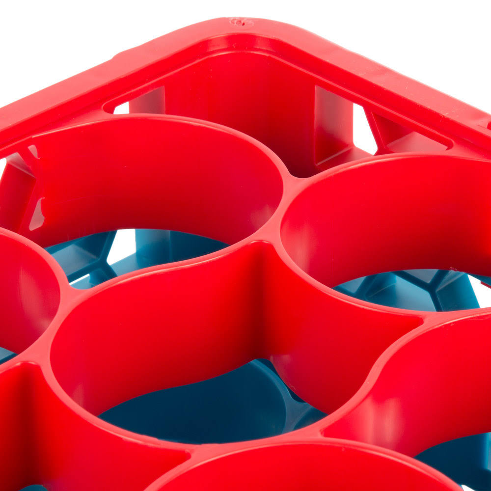 Red Color-Coded Glass Rack with 5 Extenders L536863