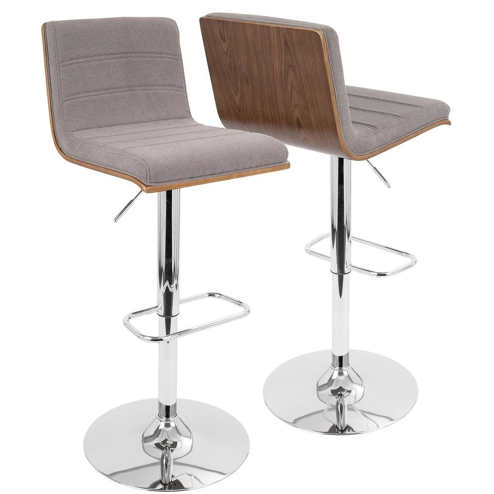 Gray Fabric Adjustable Barstool X310289