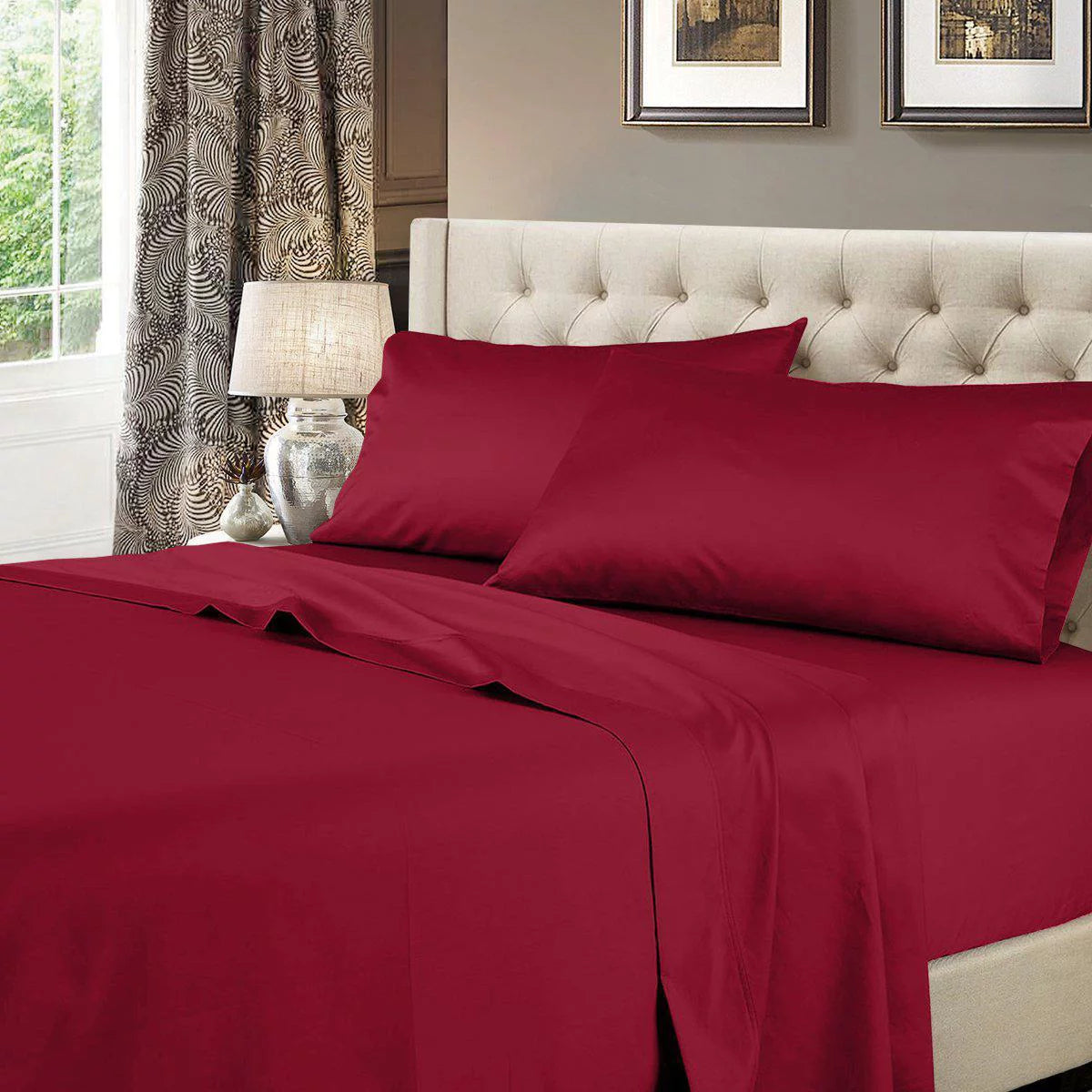 100% Cotton 600 Thread Count California King Size Sheet Sets Y3466