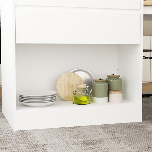 80.7" Wood Kitchen Island with 3 Drawers D822683
