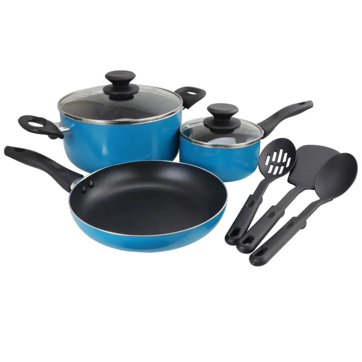 8pc Turquoise Cookware Set W355