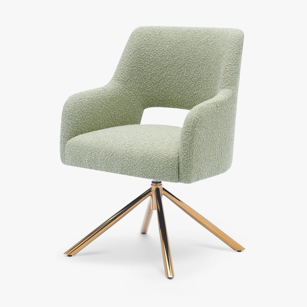 Wide Boucle Swivel Accent Arm Chair Set of 2 M19712