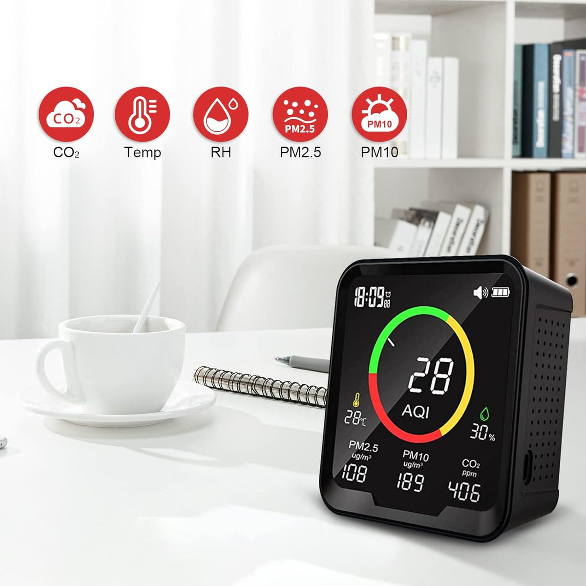 9A Air Quality Monitor CO2 Detector S88492