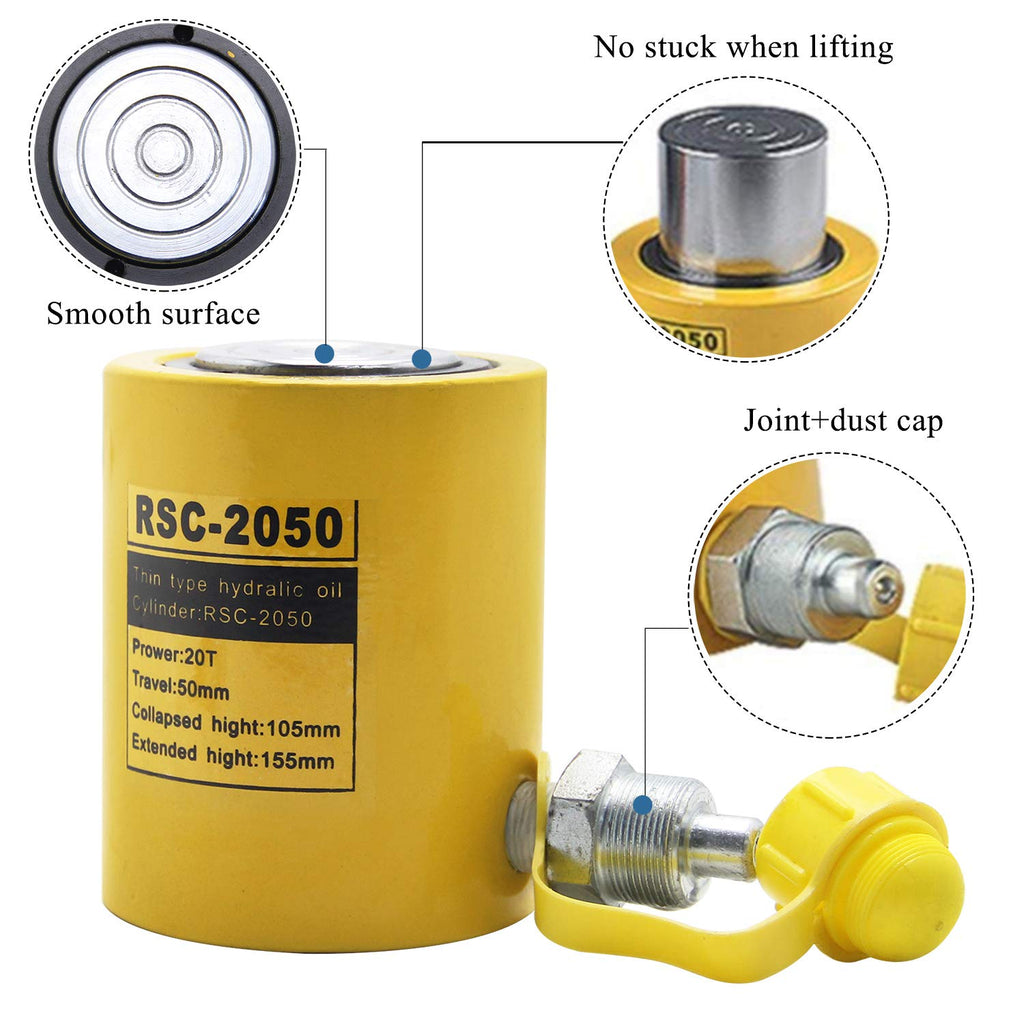 20 ton Hydraulic Jack Cylinder Short Type Stoke 50mm Hydraulic Ram Industrial Lifting Jack F8301