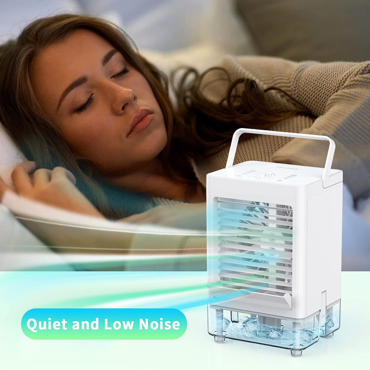 Portable Evaporative Air Cooler Fan, 5000mAh Rechargeable, Pack of 2 W773942