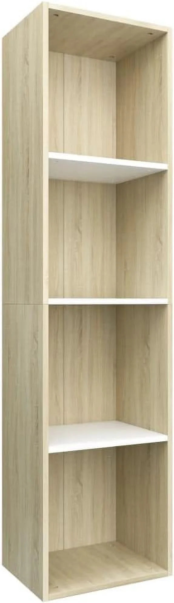 White and Sonoma Oak Engineered Wood Book Cabinet Y288