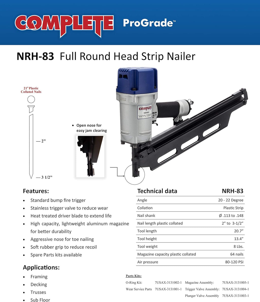 21 Degree Framing Nailer 2" to 3-1/2" P65347