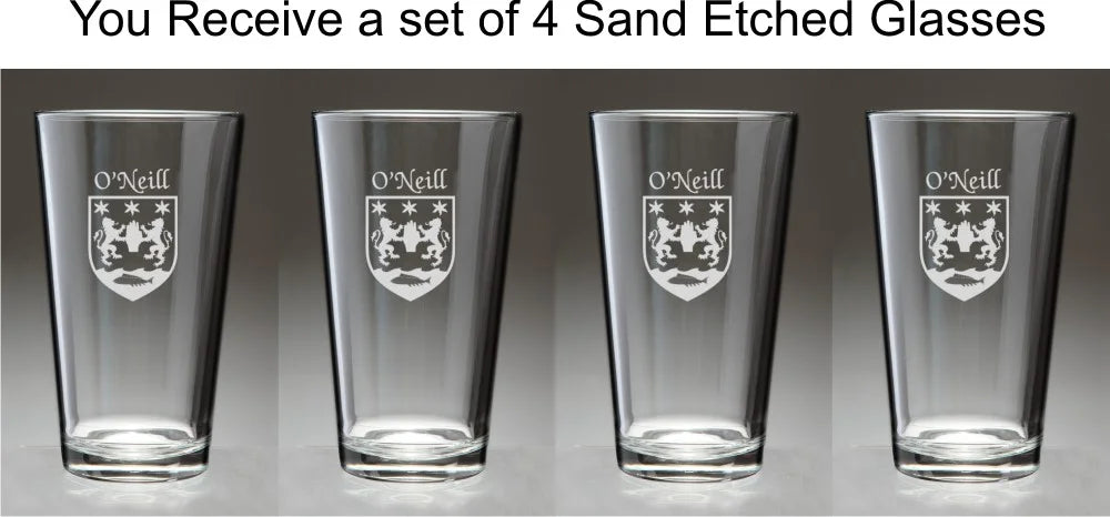 Irish Coat of Arms Pint Glasses Set of 4 K816149