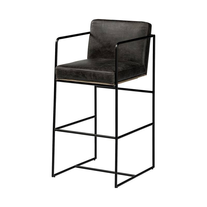 Black Leather Bar Stool K832855