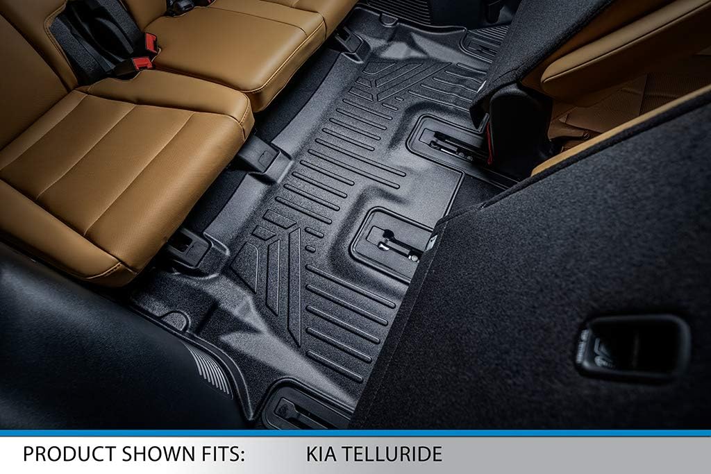 Black 3 Row & Both Cargo Liners Floor Mat Bundle E6000
