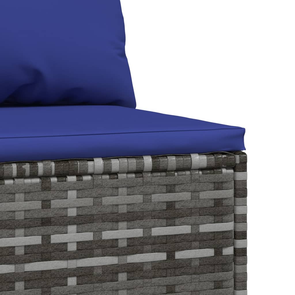 Gray Poly Rattan Patio Sofa with Cushions F7899