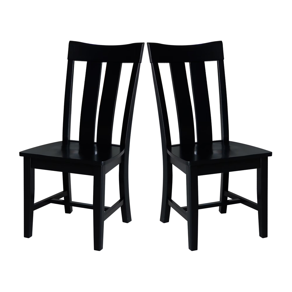 Solid Wood Dining Chairs Set of 2 in Black V994659