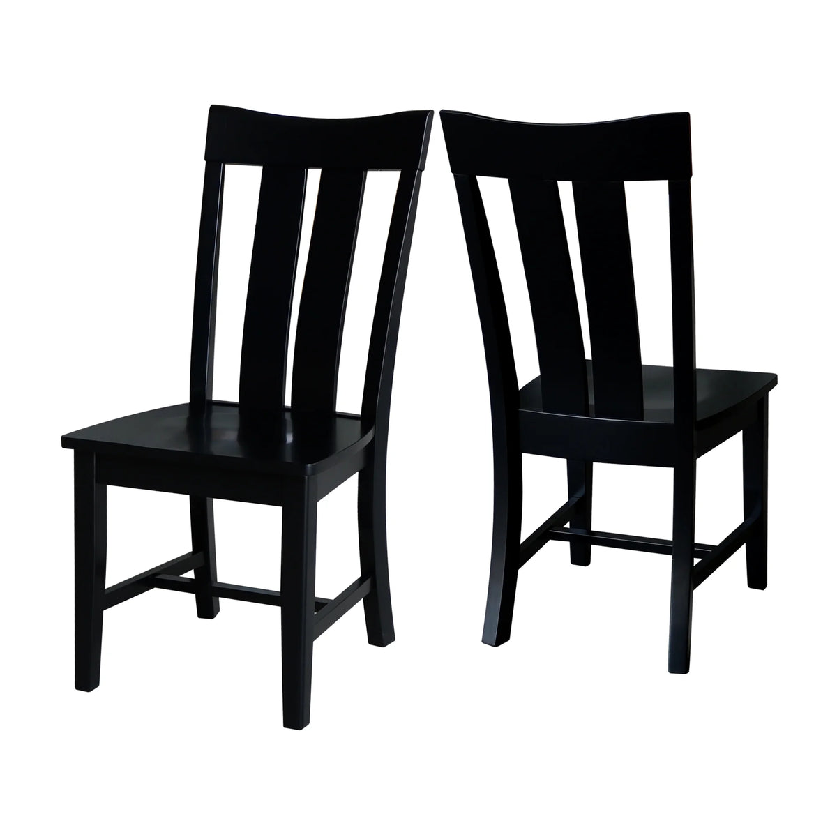 Solid Wood Dining Chairs Set of 2 in Black V994659